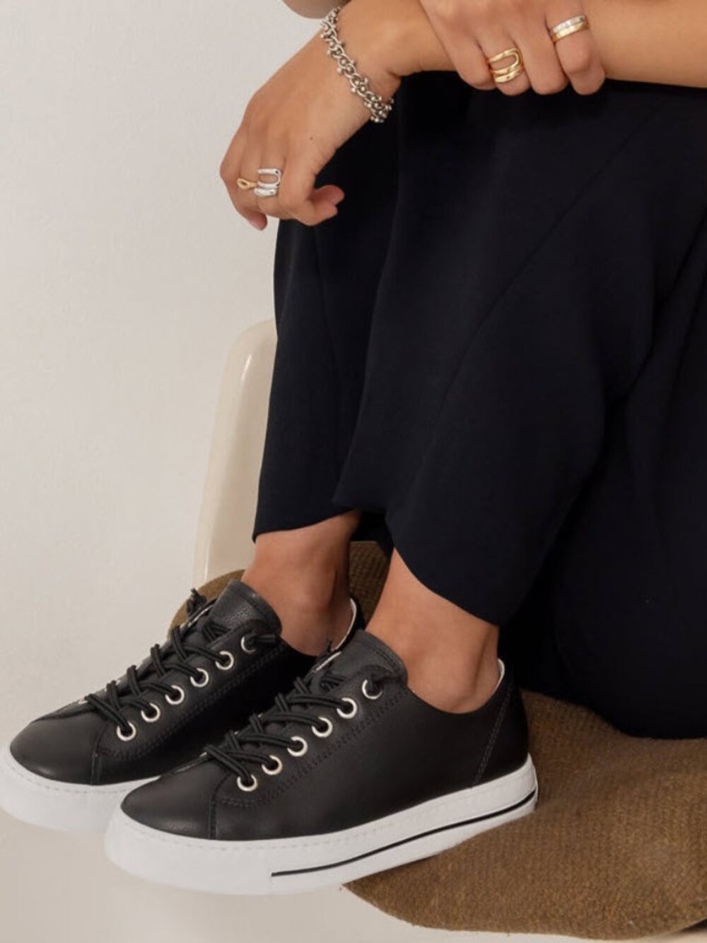 Paul Green Women Hadley Platform Sneakers Comfort Shoes in Black Sz UK9/US11.5